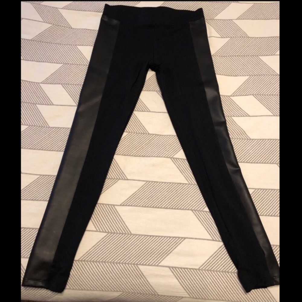 Size small Express leather striped leggings!